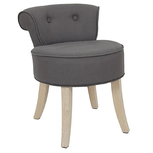 Mes Tabouret 44x47x60,5 cm en tissu gris et pieds en pin - INOA