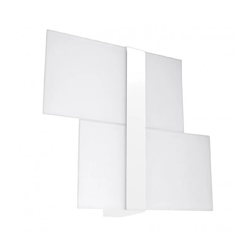 Luminaire Center Applique murale Massimo Wall Verre,acier blanc 2 ampoules 28cm