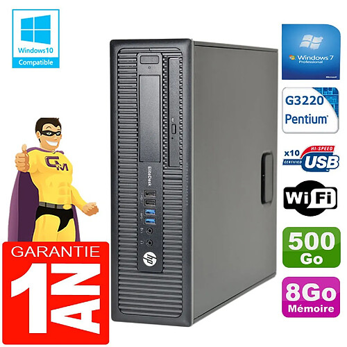 PC HP EliteDesk 800 G1 SFF Intel G3220 8Go Disque 500 Go Graveur DVD Wifi W7 · Occasion