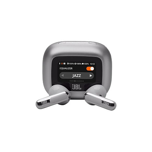 Ecouteurs sans fil Bluetooth JBL Live Flex 3 avec réduction de bruit Argent