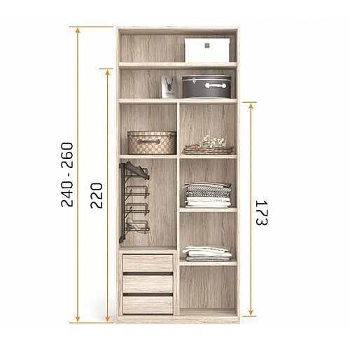 Inside 75 Option 16 pour intérieur d'armoire 96,2 cm hauteur 220 cm