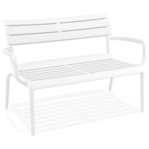 Alterego Banc de jardin 'AROMA XL' blanc en matière plastique