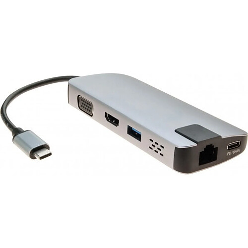 Abi Diffusion Mini dock USB 3.1 Type-C HDMI 4K-VGA-LAN-HUB +chargeur USB P.D.