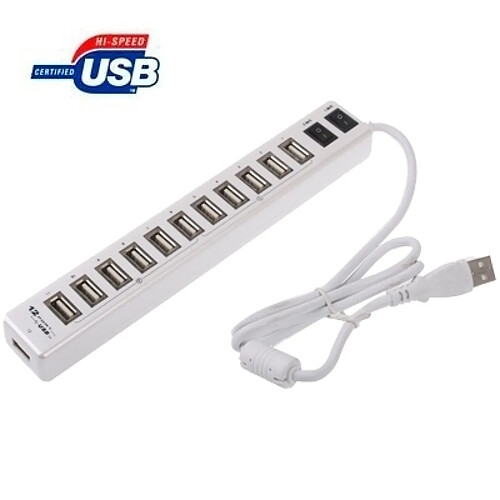 Wewoo Pour ordinateur portable / netbook blanc HUB USB 2.0 12 ports - Convient