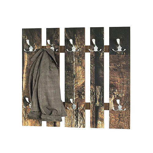 Pegane Garderobe murale coloris nature-optique inox en métal - L 65 x P 9 x H 100 cm