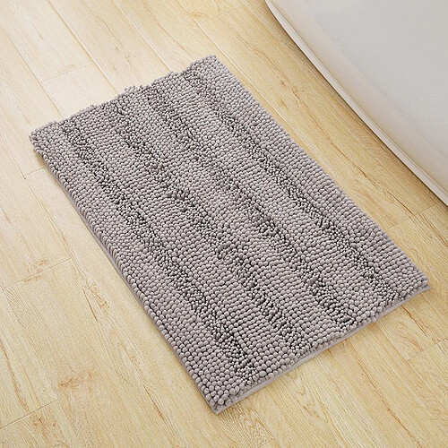 LUUCOZK Tapis de bain antidérapants absorbants à séchage rapide, tapis de décoration de salle de bain, gris clair-50x153cm