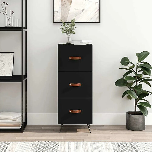 Maison Chic Buffet,Meuble de Rangement,commode pour salon,Cuisine Noir 34,5x34x90 cm Bois d'ingénierie -MN66079