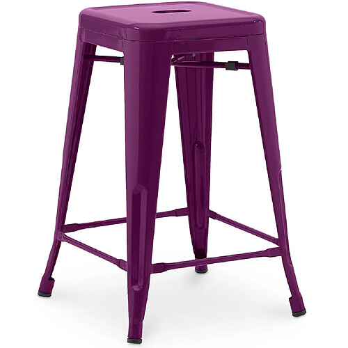 ICONIK INTERIOR Tabouret de bar - Design industriel - 60cm - Nouvelle édition - Stylix Violet