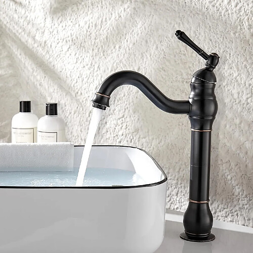 Robinet de Lavabo Rétro, Robinet Salle de Bain en Laiton Bronzé