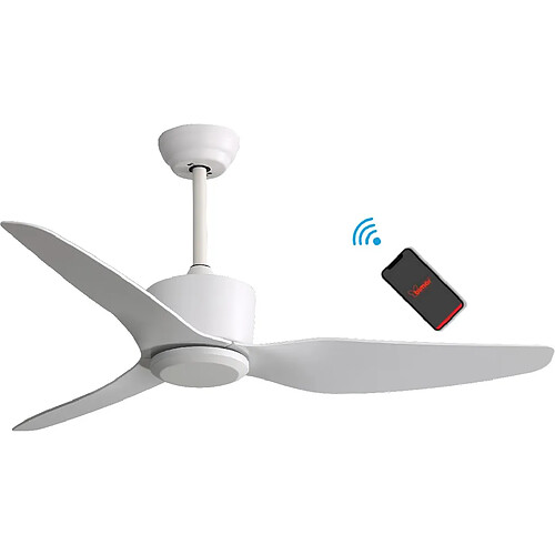 Bimar Ventilateur de plafond Eolo - Réglable, fiable - Blanc en Abs, métal, 132x37,5x132 cm