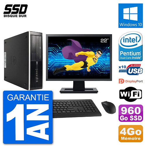 PC HP 8300 Elite SFF Ecran 22" Intel G630 RAM 4Go SSD 960Go Windows 10 Wifi · Occasion