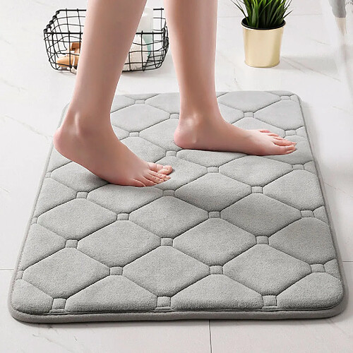 LUUCOZK Tapis de bain antidérapants absorbants à séchage rapide, tapis de décoration de salle de bain, motif 11-gris clair-50x80cm