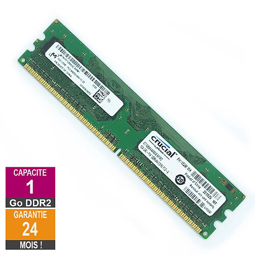 Barrette Mémoire 1Go RAM DDR2 Micron MT8HTF12864AZ-800M1 DIMM PC2-6400U 1Rx8 · Reconditionné