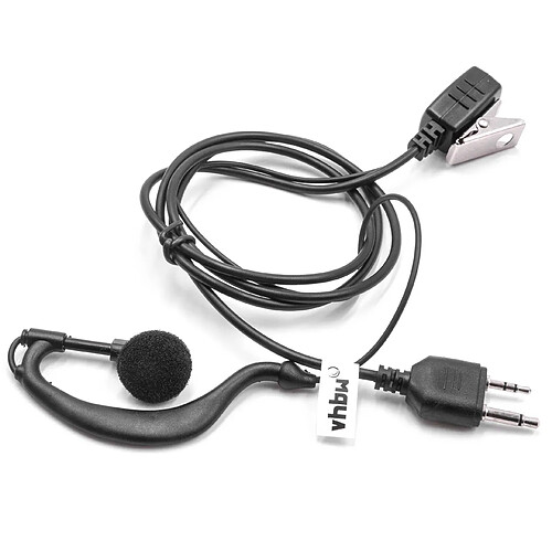 vhbw Casque stéréo avec prise d'appel pour radio Intek H-520, MT-2000, MT-2020, MT-4000, MT-4040, MT-5050 KPO, PB-1000-R