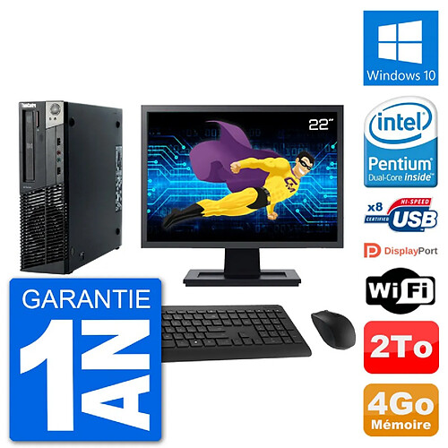 PC Lenovo M92p SFF Ecran 22" Intel G630 RAM 4Go Disque 2To Windows 10 Wifi · Occasion