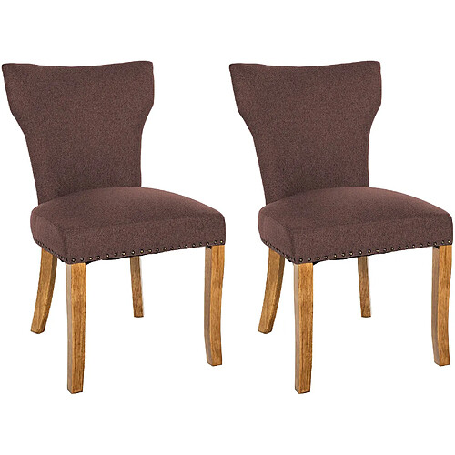 Non Lot de 2 chaises de salle à manger Zadar tissu antique clair