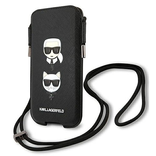 karl lagerfeld torebka klhcp12mophkck 6,1" noir coque dur saffiano ikonik karl&choupette head