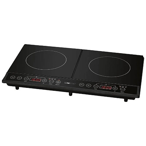 Double Plaque cuisson induction portable Surface en verre Affichage LCD Minuter, 3500 , Noir, Clatronic, DKI 3609