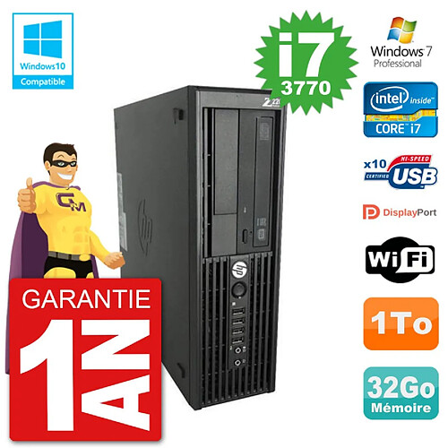 PC HP WorkStation Z220 SFF Core i7-3770 RAM 32Go Disque 1To Graveur DVD Wifi W7 · Occasion