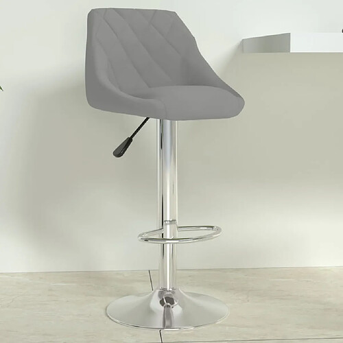 vidaXL Tabouret de bar Gris clair Velours