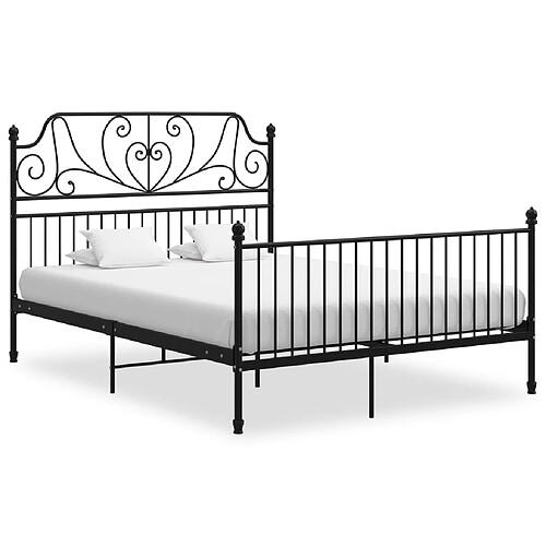 vidaXL Cadre de lit sans matelas noir métal 140x200 cm