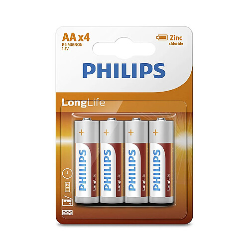 Appetitissime Pack de 4 piles Philips Longlife R06 Mignon AA