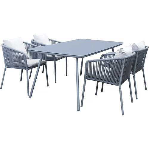 Habitat Et Jardin Salon de jardin repas Léna - 194 x 70 x 73 cm - Grise