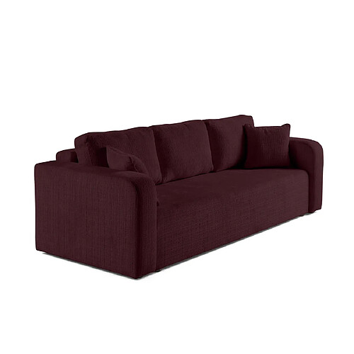 Bestmobilier Miro - canapé droit 3 places - convertible avec coffre - en velours texturé