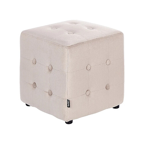 Beliani Pouf en velours 36 x 36 cm beige clair WISCONSIN