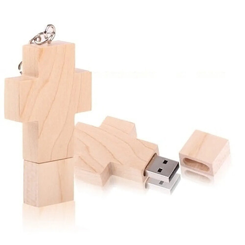 Wewoo Clé USB Disque Flash USB de 4 Go en bois avec croix