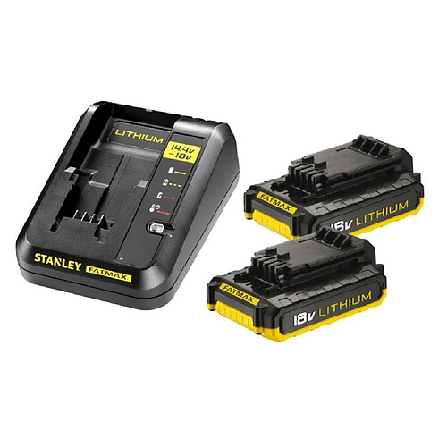 Stanley Starter Kit Fat Max 2 Ah Avec 2 Batteries 18 V 2Ah