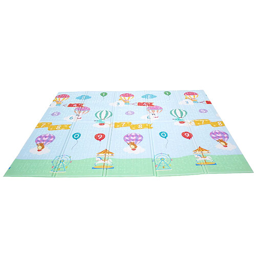 Teamson Kids Tapis de jeu d’éveil pliable pour enfant bébé double face 2 en 1 Hot Air Balloons Fantasy Fields PS-PM002