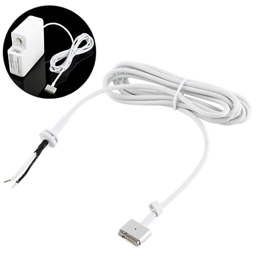 Wewoo Pièce détachée 45W 60W 85W Adaptateur secteur Chargeur Câble magnétique pour Apple Macbook (Blanc)