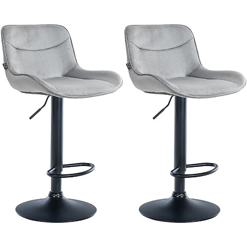 Non Lot de 2 tabourets de bar Vonore velours noir