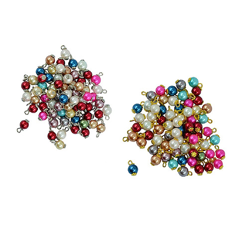 Kit 100pcs Perles Coloré en Verre Perle Plat Daisy Charmes Pendentif Bijoux DIY Article Artisanat