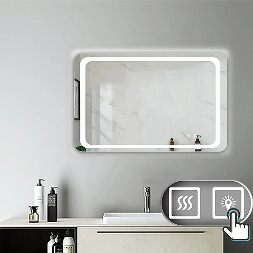 Miroir de salle de bain avec lumières Led 100x60cm (LxH)