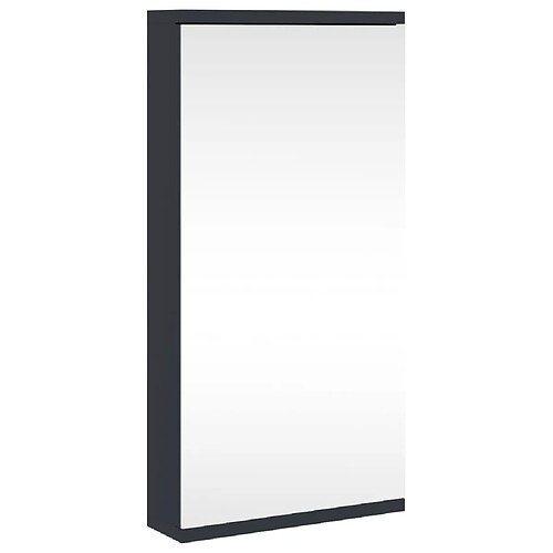 Maison Chic Armoire de bain à miroir,Meuble haut de rangement de salle de bain d'angle gris 30x24x60 cm -GKD897972