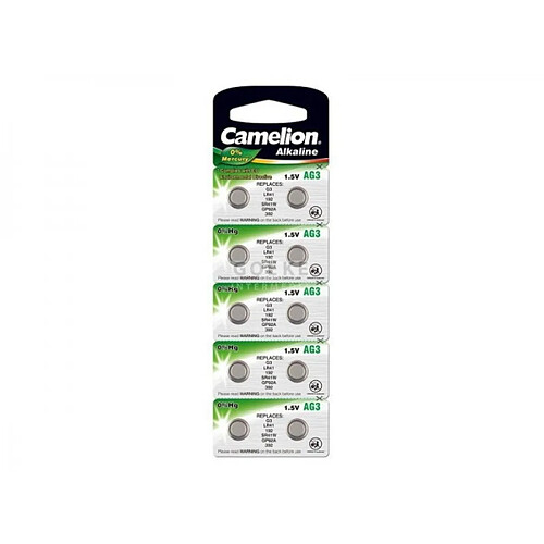 Pack de 10 piles Camelion Alcaline AG3/LR41/LR736/392 0% Mercury/Hg