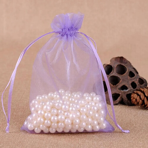 Wewoo 100 PCS Sac Cadeau Bijoux Organza De Mariage Anniversaire Fête Pochettes DessinsTaille Du 20x30cm Violet Clair