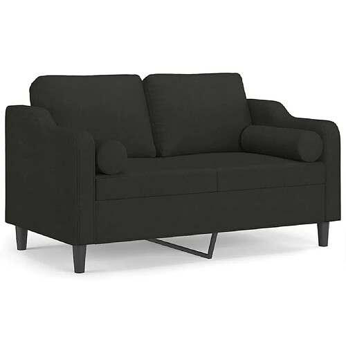 Maison Chic Canapé 2 places avec oreillers,Sofa de Salon,Canapé droit décoratifs noir 120 cm tissu -GKD911998