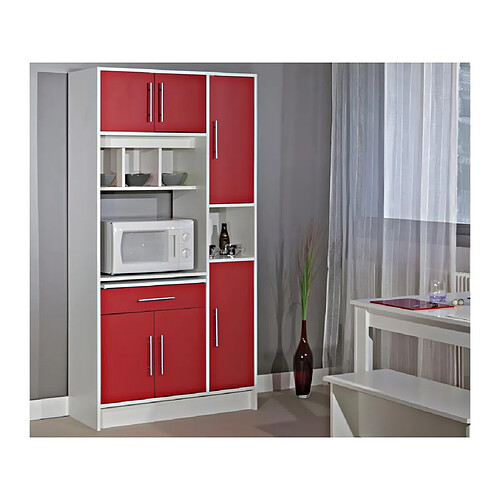 Vente-Unique Buffet de cuisine MADY - 5 portes & 1 tiroir - Coloris rouge