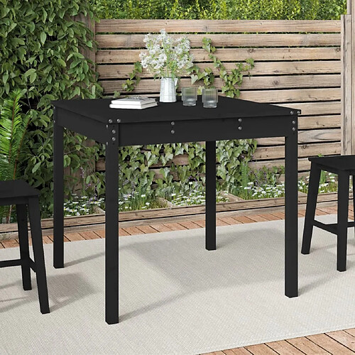 vidaXL Table de jardin noir 82,5x82,5x76 cm bois massif de pin