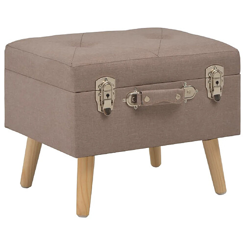 vidaXL Tabouret de rangement 40 cm Marron Tissu