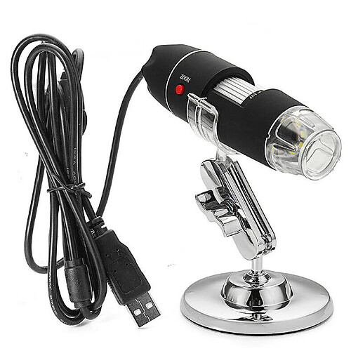 Microscope Electronique numérique Endoscope USB 1600X 8 LED 2 Mp Loupe Caméra Vidéo à support pivotant - Visiodirect -