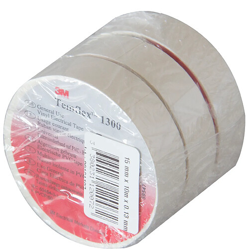 DiO Lot de 3 rouleaux ruban adhésifs (15mm) 10m - Blanc