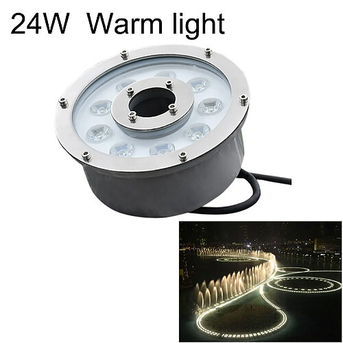 Wewoo 24W paysage anneau LED alliage d'aluminium fontaine sous-marine lumière chaude