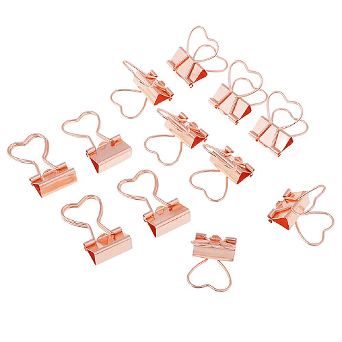 12 Pièces Métal Foldback Binder Clips École Bureau Papier Clips Rose or