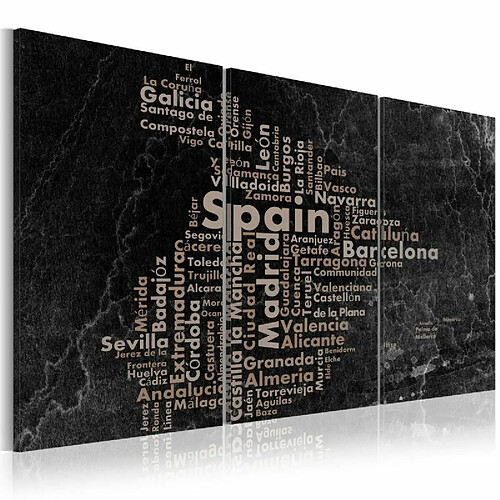 Paris Prix Tableau 3 Panneaux Map of Spain on the Blackboard 30 x 60 cm