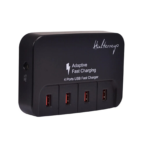 Halterrego Chargeur secteur USB universel 4 ports ultra-rapides dont 2 ports Quick Charge 2.0 Noir