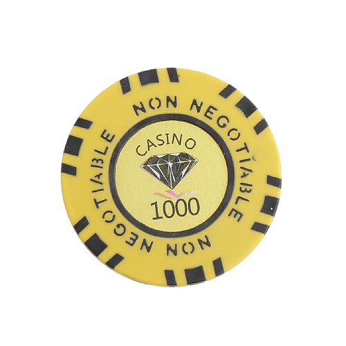 Magideal 1000 Valeur Nominale 45mm Non Négociable Diamant Casino D'argile Jetons Jaunes